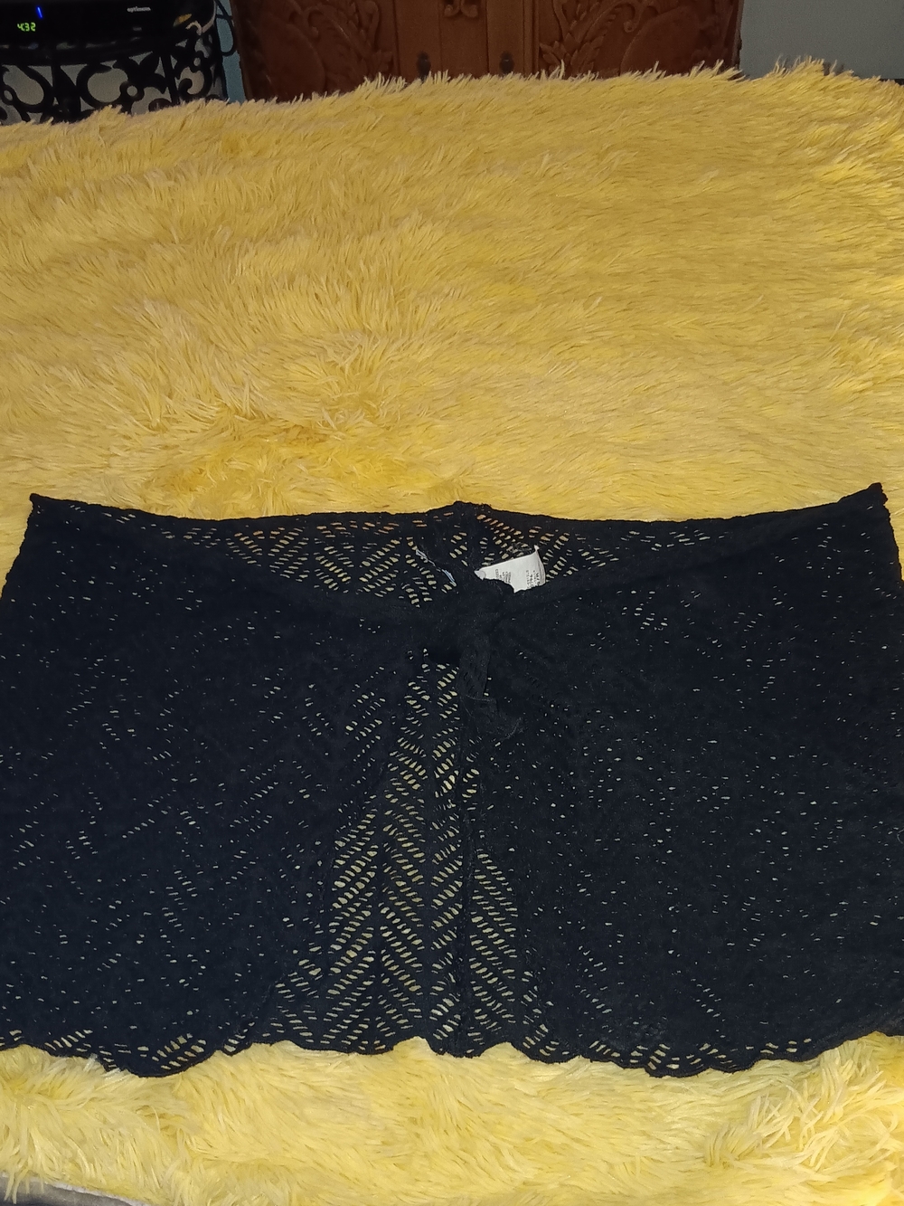 Catalina Black Crochet Swim Sarong Cover-Up